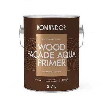 ГРУНТОВКА-АНТИСЕПТИК "WOOD FACADE AQUA PRIMER" 2,7 Л (1) "KOMANDOR"