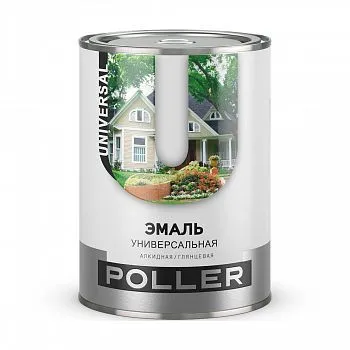 ЭМАЛЬ "POLLER" АЛКИДНАЯ РУБИНОВО-КРАСНАЯ (RAL 3003) 0,8 Л (1/6)