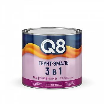 ГРУНТ- ЭМАЛЬ ПО РЖАВЧИНЕ "FORMULA Q8" КОРИЧНЕВАЯ 1,8 КГ (1/6)