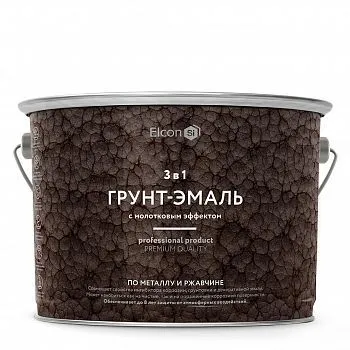 ГРУНТ-ЭМАЛЬ ПО РЖАВЧИНЕ 3 В 1 МОЛОТКОВАЯ МЕДЬ 2 КГ (1/4) "ELCON"