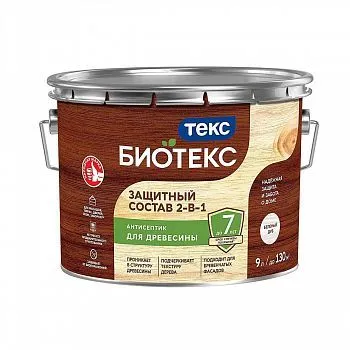 БИОТЕКС БЕЛЕНЫЙ ДУБ  9 Л (1) ЗАЩИТНЫЙ СОСТАВ  2 В 1 ТЕКС