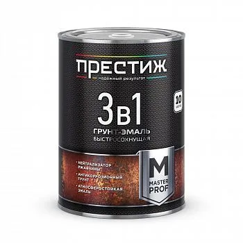ГРУНТ- ЭМАЛЬ ПО РЖАВЧИНЕ 3 В 1 БЫСТРОСОХНУЩАЯ ГОЛУБАЯ 0,9 КГ (1/6) "ПРЕСТИЖ"