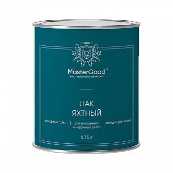ЛАК ЯХТНЫЙ АЛКИДНО-УРЕТАНОВЫЙ БЫСТРОСОХНУЩИЙ ПОЛУМАТОВЫЙ 0,75 Л (12) "MASTERGOOD"