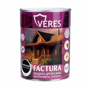 ПРОПИТКА ДЕКОРАТИВНАЯ "FACTURA" ПАЛИСАНДР 0,8 Л (1/8) "VERES"