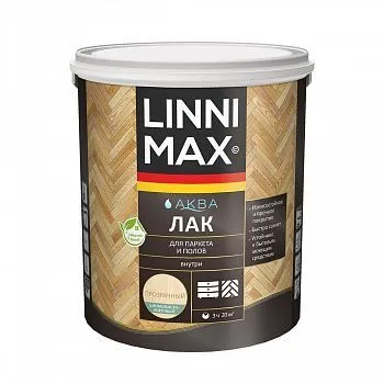ЛАК АКРИЛОВЫЙ "АКВА" ПАРКЕТНЫЙ ШЕЛКОВИСТО-МАТОВЫЙ 2,5 Л (1) "LINNIMAX"