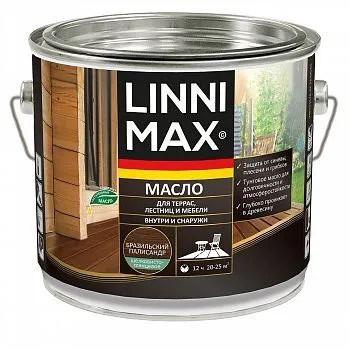 МАСЛО ДЛЯ ТЕРРАС, ЛЕСТНИЦ, МЕБЕЛИ БРАЗИЛЬСКИЙ ПАЛИСАНДР 2 Л (1/4) "LINNIMAX"