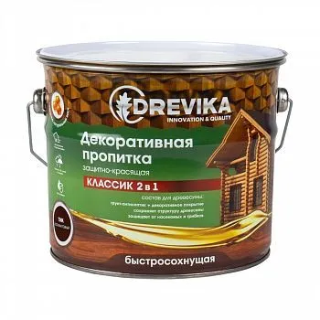 ПРОПИТКА ДЕКОРАТИВНАЯ "КЛАССИК 2 В 1" ТИК 2,7 Л (1/4) "DREVIKA"