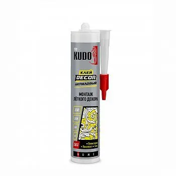 КЛЕЙ МОНТАЖНЫЙ "KUDO DECOR" KBK-311 АКРИЛ. БЕЛЫЙ 280 МЛ (1/12)