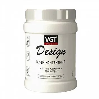 КЛЕЙ АКРИЛОВЫЙ КОНТАКТНЫЙ "VGT DESIGN" (ПОТАЛЬ, ДЕКУПАЖ, ТРАНСФЕРЫ) 0,2 КГ (6)