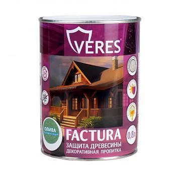 ПРОПИТКА ДЕКОРАТИВНАЯ "FACTURA" ОЛИВА 0,8 Л (1/8) "VERES"