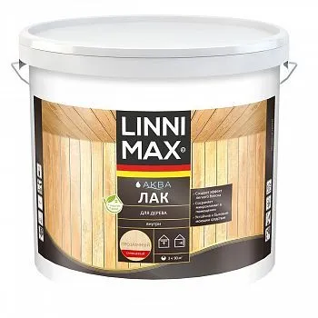 ЛАК АКРИЛОВЫЙ "АКВА" ДЛЯ ДЕРЕВА ГЛЯНЦ. 9 Л (1) "LINNIMAX"