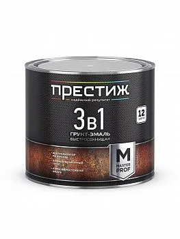 ГРУНТ- ЭМАЛЬ ПО РЖАВЧИНЕ 3 В 1 БЫСТРОСОХНУЩАЯ ЧЕРНАЯ 1,9 КГ (1/6) "ПРЕСТИЖ"