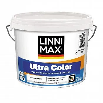 КРАСКА ИНТЕРЬЕРНАЯ "ULTRA COLOR" БАЗА 3 (БЕСЦВЕТНАЯ) 2,35 Л (1) "LINNIMAX"