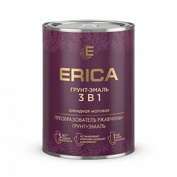 ГРУНТ- ЭМАЛЬ ПО РЖАВЧИНЕ "ERICA" КОРИЧНЕВАЯ 0,8 КГ (1/14)