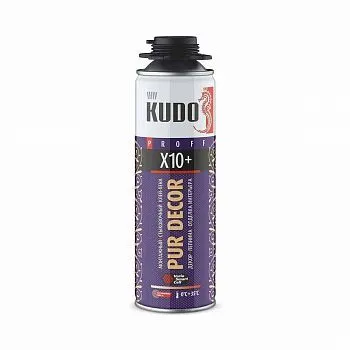 КЛЕЙ-ПЕНА МОНТАЖНАЯ "KUDO PUR DECOR X10+" 650 МЛ СТЫКОВОЧ. ПРОФИ (1/12)