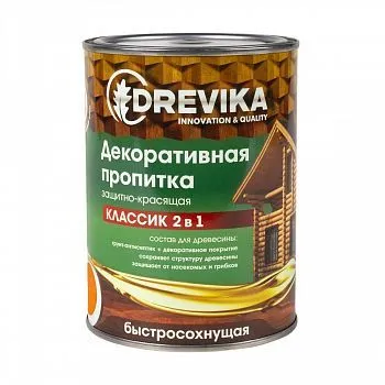 ПРОПИТКА ДЕКОРАТИВНАЯ "КЛАССИК 2 В 1" ОРЕГОН 0,75 Л (1/8) "DREVIKA"