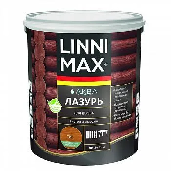 ЛАЗУРЬ ДЕРЕВОЗАЩИТНАЯ "АКВА" ТИК 2,5 Л (1) "LINNIMAX"