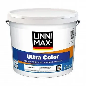 КРАСКА ИНТЕРЬЕРНАЯ "ULTRA COLOR" БАЗА 3 (БЕСЦВЕТНАЯ) 8,46 Л (1) "LINNIMAX"