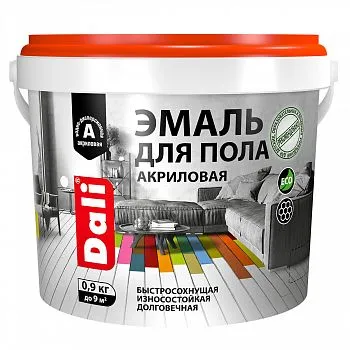 ЭМАЛЬ ДЛЯ ПОЛА АКРИЛОВАЯ "DALI"  БАЗА A  0,9 КГ (1/6) "РОГНЕДА"