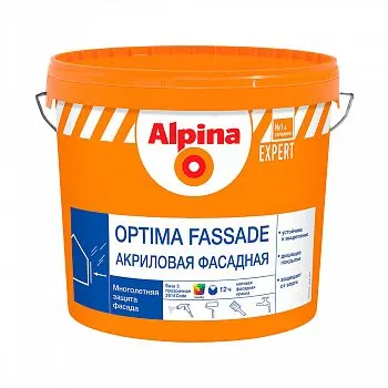 КРАСКА ФАСАДНАЯ "EXPERT OPTIMA FASSADE" МАТОВАЯ БАЗА 3 (БЕСЦВЕТНАЯ) 2,35 Л (1) "ALPINA"