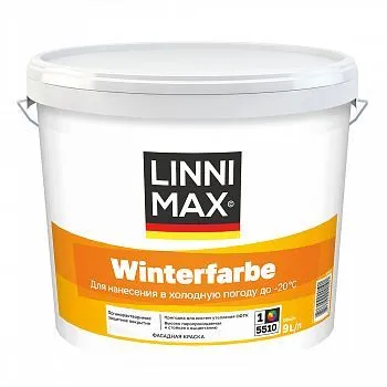 КРАСКА ФАСАДНАЯ "WINTERFARBE" БАЗА 1 (БЕЛАЯ) 9 Л (1) "LINNIMAX"