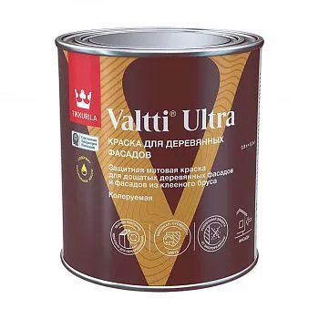 КРАСКА "VALTTI ULTRA" БАЗА A  0,9 Л (1/6) ДЛЯ ДЕРЕВЯННЫХ ФАСАДОВ "ТИККУРИЛА"