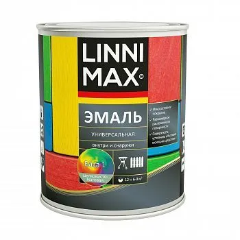 ЭМАЛЬ АЛКИДНАЯ УНИВЕРС. ШЕЛКОВИСТО-МАТОВАЯ БАЗА 1 (БЕЛАЯ) 2,5 Л (1/4) "LINNIMAX"