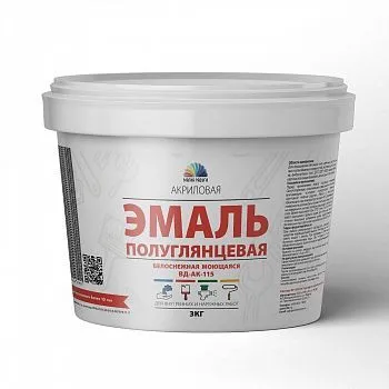 ЭМАЛЬ ВД-АК-115 АКРИЛОВАЯ ПОЛУГЛЯНЦЕВАЯ БЕЛОСНЕЖНАЯ 3 КГ (1) "МАГИЯ РАДУГИ"