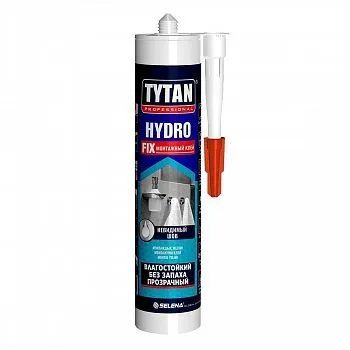 КЛЕЙ МОНТАЖНЫЙ "HYDRO FIX" АКРИЛАТНЫЙ ПРОЗРАЧНЫЙ 310 МЛ (12) "TYTAN PROFESSIONAL" ТУРЦИЯ