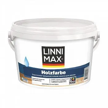 КРАСКА ПО ДЕРЕВУ "HOLZFARBE" БАЗА 3 (БЕСЦВЕТНАЯ) 1,18 Л (1) "LINNIMAX"