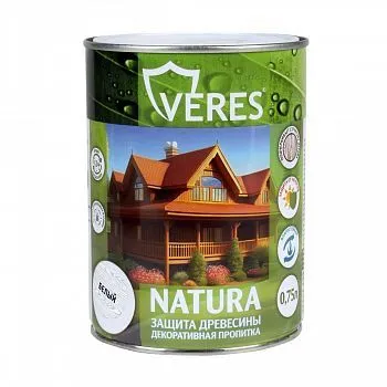 ПРОПИТКА ДЕКОРАТИВНАЯ "NATURA" БЕЛЫЙ 0,75 Л (1/8) "VERES"