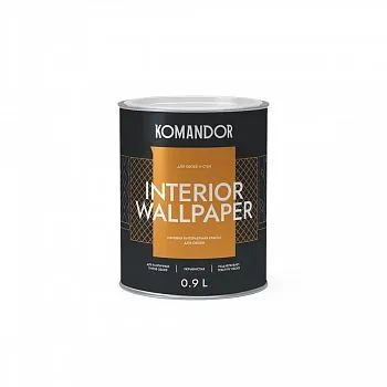 КРАСКА "INTERIOR WALLPAPER" ДЛЯ ОБОЕВ БАЗА A 0,9 Л (1/6) "KOMANDOR"