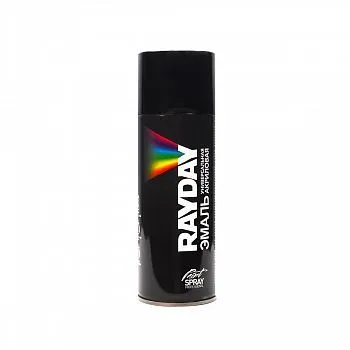 КРАСКА АЭРОЗОЛЬ АКРИЛ. RAL 9005 ЧЕРНАЯ ГЛЯНЦЕВ. 520 МЛ (1/12) "RAYDAY" RD-077