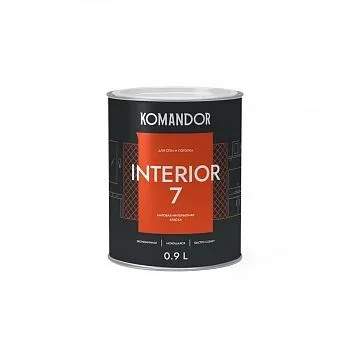 КРАСКА "INTERIOR 7" ДЛЯ СТЕН И ПОТОЛКОВ БАЗА C 0,9 Л (1/6) "KOMANDOR"