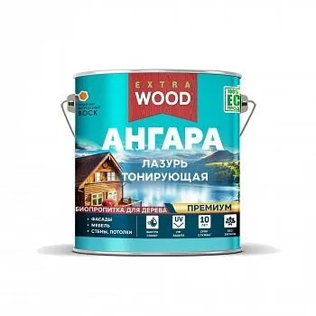 ЛАЗУРЬ ДЛЯ ДЕРЕВА ТОНИРУЮЩАЯ "АНГАРА" БЕЛАЯ 2,5 Л (4) "WOOD EXTRA"