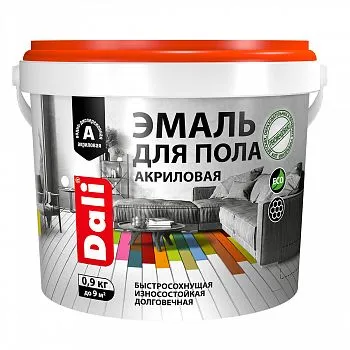 ЭМАЛЬ ДЛЯ ПОЛА АКРИЛОВАЯ "DALI"  БАЗА C  0,9 КГ (1/6) "РОГНЕДА"