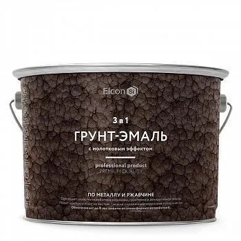 ГРУНТ-ЭМАЛЬ ПО РЖАВЧИНЕ 3 В 1 МОЛОТКОВАЯ ЗОЛОТО 2 КГ (1/4) "ELCON"