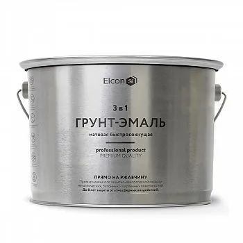 ГРУНТ-ЭМАЛЬ ПО РЖАВЧИНЕ 3 В 1 МАТОВАЯ СИНЯЯ 10 КГ (1) "ELCON"