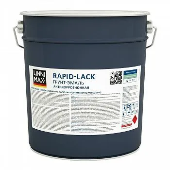 ГРУНТ- ЭМАЛЬ АНТИКОРРОЗИОННАЯ "RAPID-LACK SM" БАЗА 1 (БЕЛАЯ) 9 Л (1) "LINNIMAX"