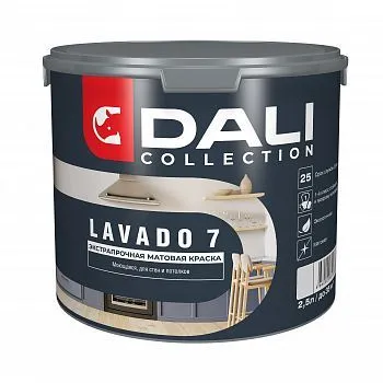 КРАСКА "DALI COLLECTION" LAVADO 7 ДЛЯ СТЕН И ПОТОЛКОВ ЭКСТРАПРОЧНАЯ МОЮЩАЯСЯ БАЗА С 2,5 Л (1) "РОГНЕДА"