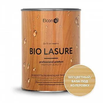 ПРОПИТКА ВОДООТТАЛКИВАЮЩАЯ ДЛЯ ДЕРЕВА "BIO LASURE" БЕСЦВЕТНАЯ 0,9 Л (1/12) "ELCON"