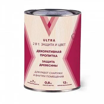 ПРОПИТКА ДЕКОРАТИВНАЯ "ULTRA" ПАЛИСАНДР  0,8 Л (1/14) "V"