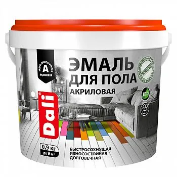 ЭМАЛЬ ДЛЯ ПОЛА АКРИЛОВАЯ "DALI" БЕЖЕВАЯ  0,9 КГ (1/6) "РОГНЕДА"