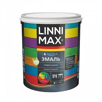 ЭМАЛЬ АКРИЛОВАЯ "АКВА" УНИВЕРС. ГЛЯНЦ. БАЗА 1 БЕЛАЯ 2,5 Л (1) "LINNIMAX"