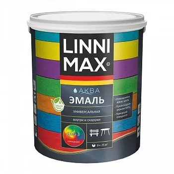 ЭМАЛЬ АЛКИДНАЯ УНИВЕРС. ГЛЯНЦЕВАЯ БАЗА 1 (БЕЛАЯ) 2,5 Л (1/4) "LINNIMAX"