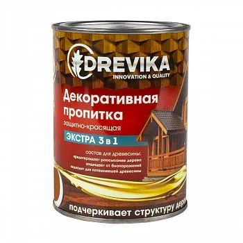 ПРОПИТКА ДЕКОРАТИВНАЯ "ЭКСТРА 3 В 1" ГРУША 0,8 Л (1/8) "DREVIKA"