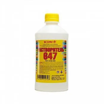 РАСТВОРИТЕЛЬ  647  0,5 Л (25) (ПНД) "ЯСХИМ"