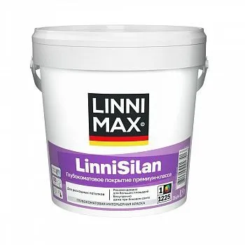 КРАСКА ИНТЕРЬЕРНАЯ "LINNISILAN" БАЗА 1 (БЕЛАЯ) 0,9 Л (1/6) "LINNIMAX"