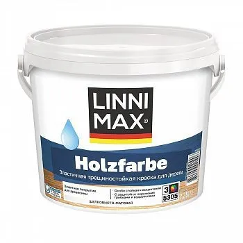 КРАСКА ПО ДЕРЕВУ "HOLZFARBE" БАЗА 3 (БЕСЦВЕТНАЯ) 2,35 Л (1) "LINNIMAX"
