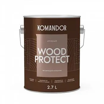 АНТИСЕПТИК ЛЕССИРУЮЩИЙ "WOOD PROTECT" 2,7 Л (1) "KOMANDOR"